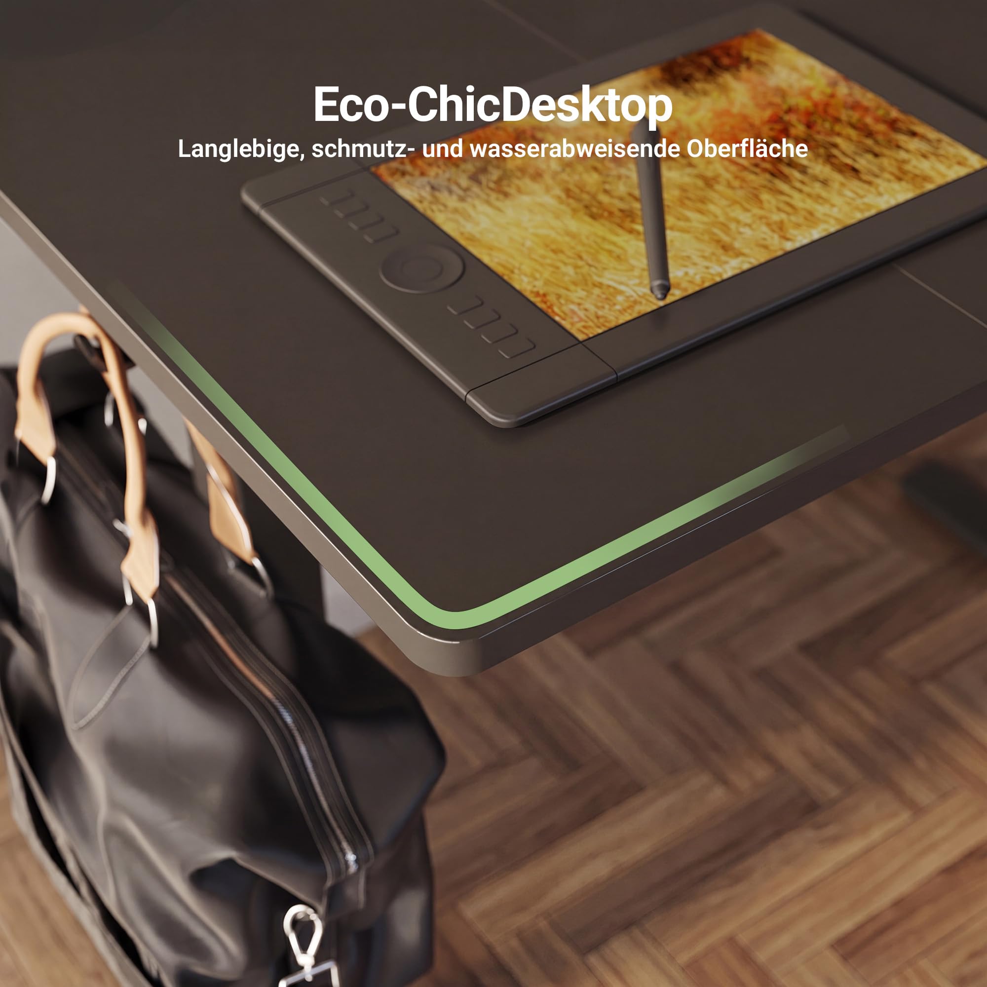 Claiks Höhenverstellbarer Schreibtisch mit Steckdosen 160 x 80 cm, Schwarz | 80kg Tragkraft, Integrierte Ladestation, Kabelmanagement-Box inklusive, Ergonomisches Sitzen-Stehen für Homeoffice & Gaming.