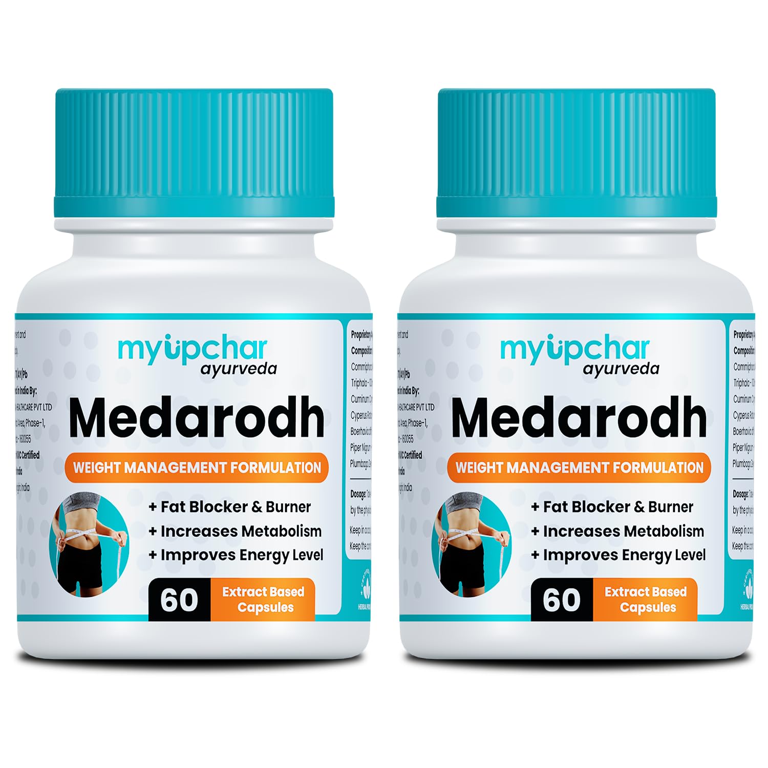 Medarodh Ayurvedic Fat Burner Capsules | With Guggulu, Triphala & Chitrak | Supports Metabolism, Fat Loss & Digestion | For Men & Women | 60 Veg Capsules | Pack of 2