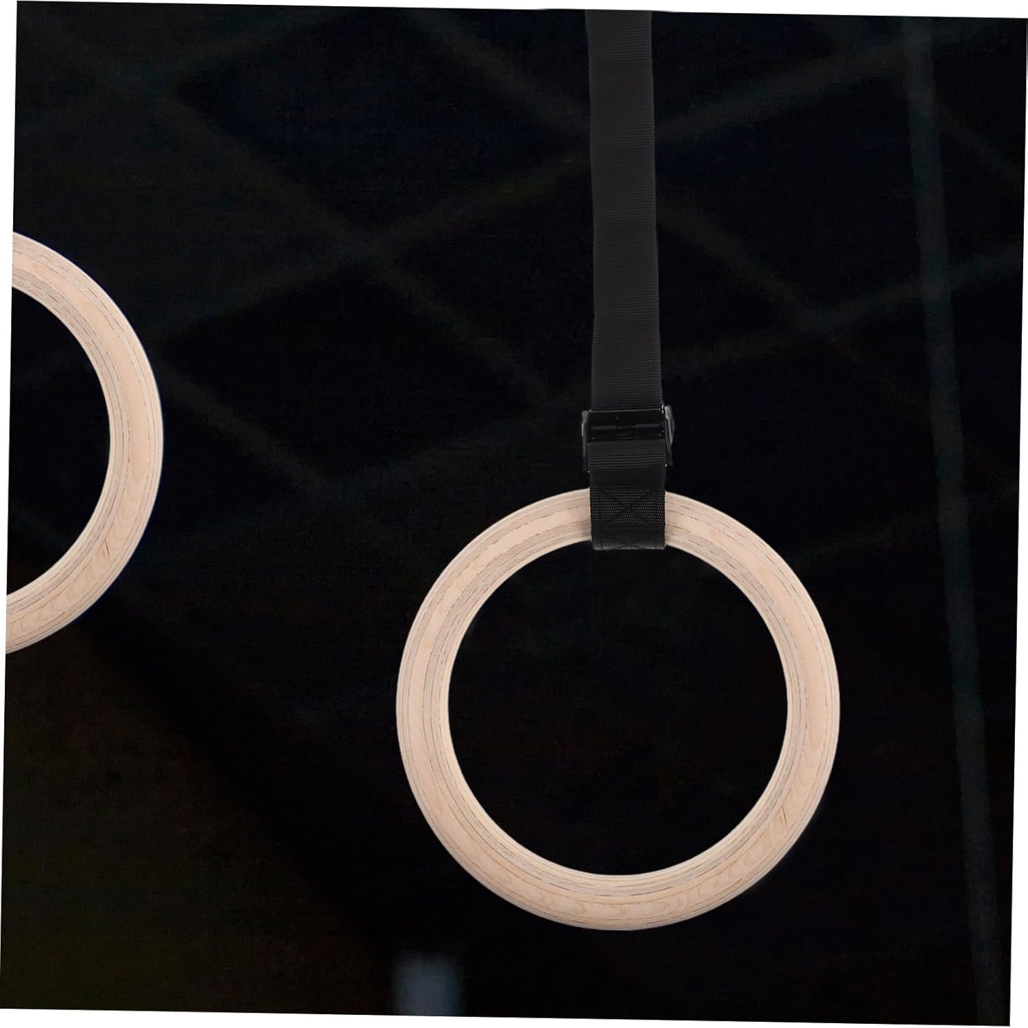 UPKOCH Wooden Gymnastics Rings with Adjustable Straps Bodyweight Training Equipment for Versatile Home Workouts and Strength Building Natural Design