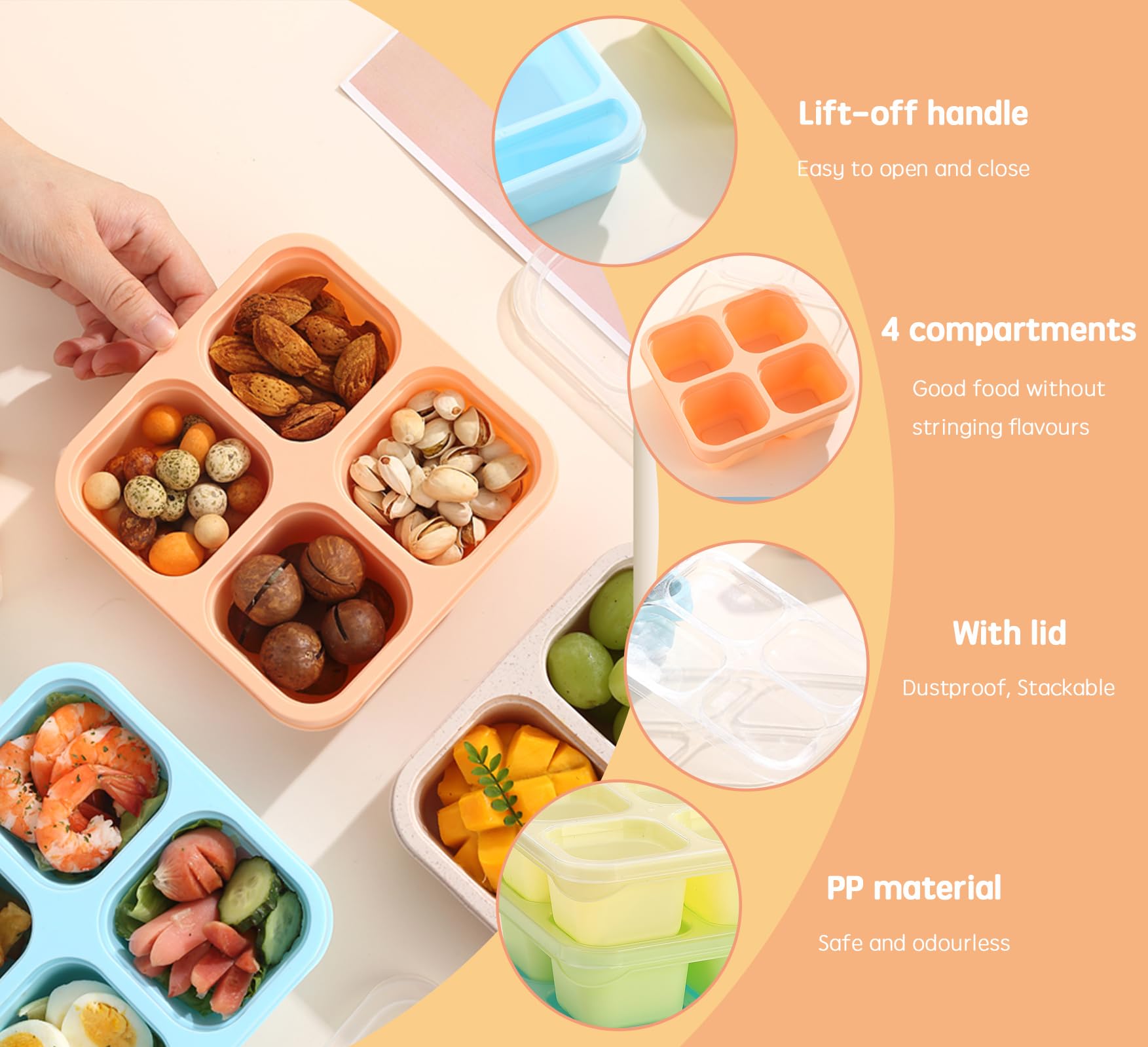 BRYN Bento Lunch Box Micro Ondable, 1000 Ml Boite Repas Avec BRYN Bento Lunch Box Micro Ondable, 1000 Ml Boite Repas Avec