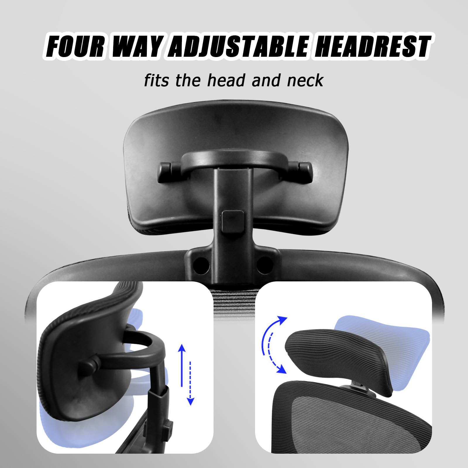OHMG Sedia da ufficio,Sedia da gaming ergonomica con supporto lombare,Braccioli,Poggiatesta regolabili,Sedia per computer girevole ad alto schienale confortevole per ufficio a casa (B-nero)