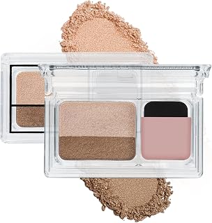 Dual-Color Eyeshadow Palette with Applicator,Waterproof Eye Shadow,Shimmer Eye Makeup Palette,Long Lasting