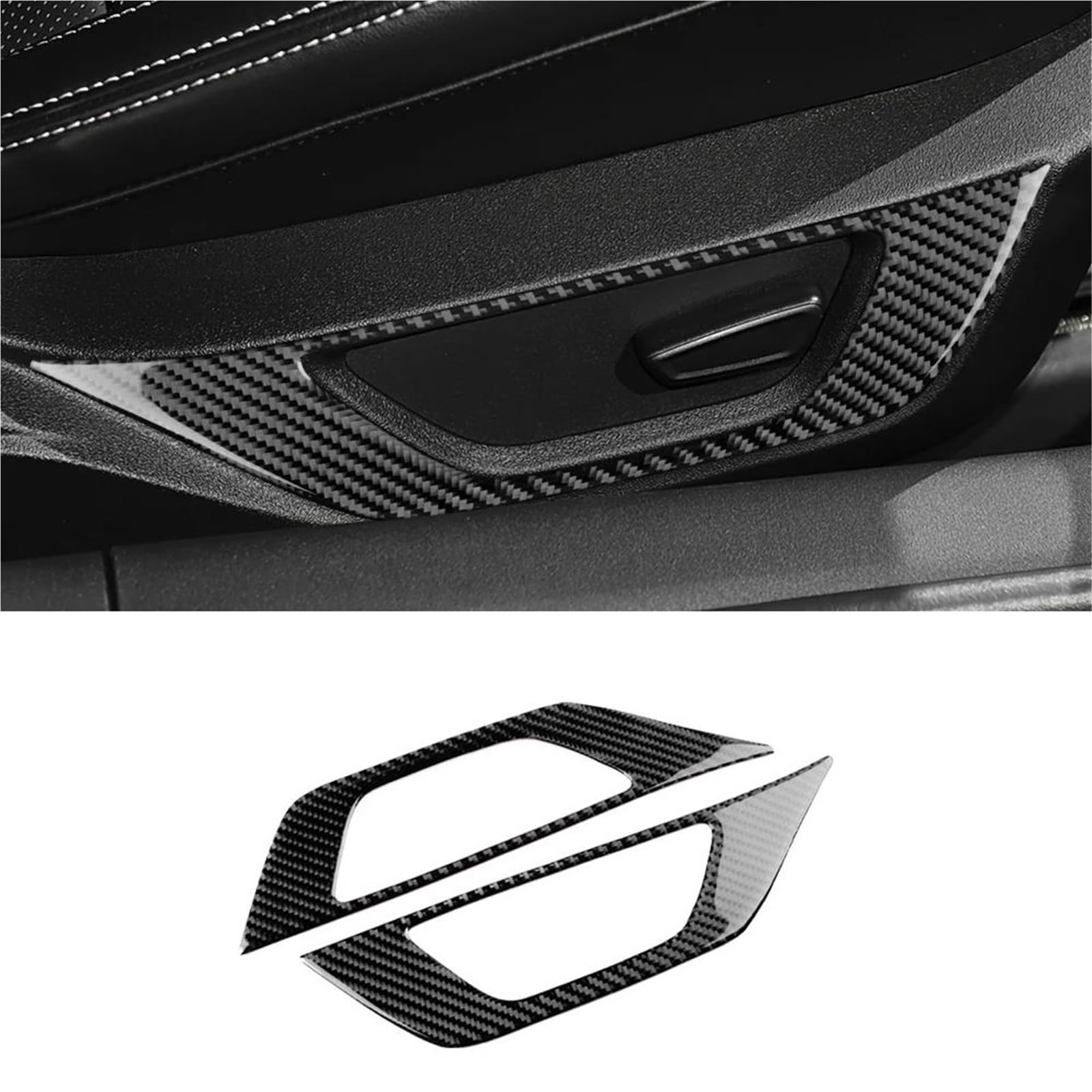 Hgmgfycx Black Carbon For Ford For Mustang Gt 2024 2025 Lhd Rhd Car Seat Handle Button Frame Interior Trim