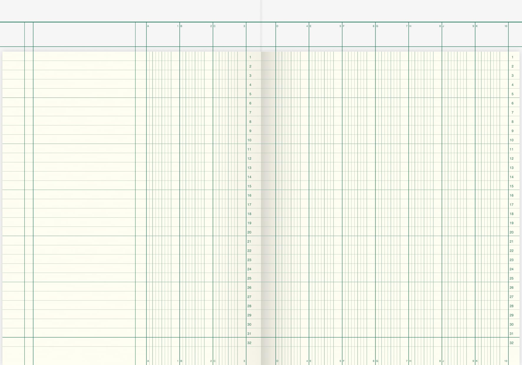 König & Ebhardt Spaltenbuch DIN A4, 10 Spalten, 40 Blatt VE=
