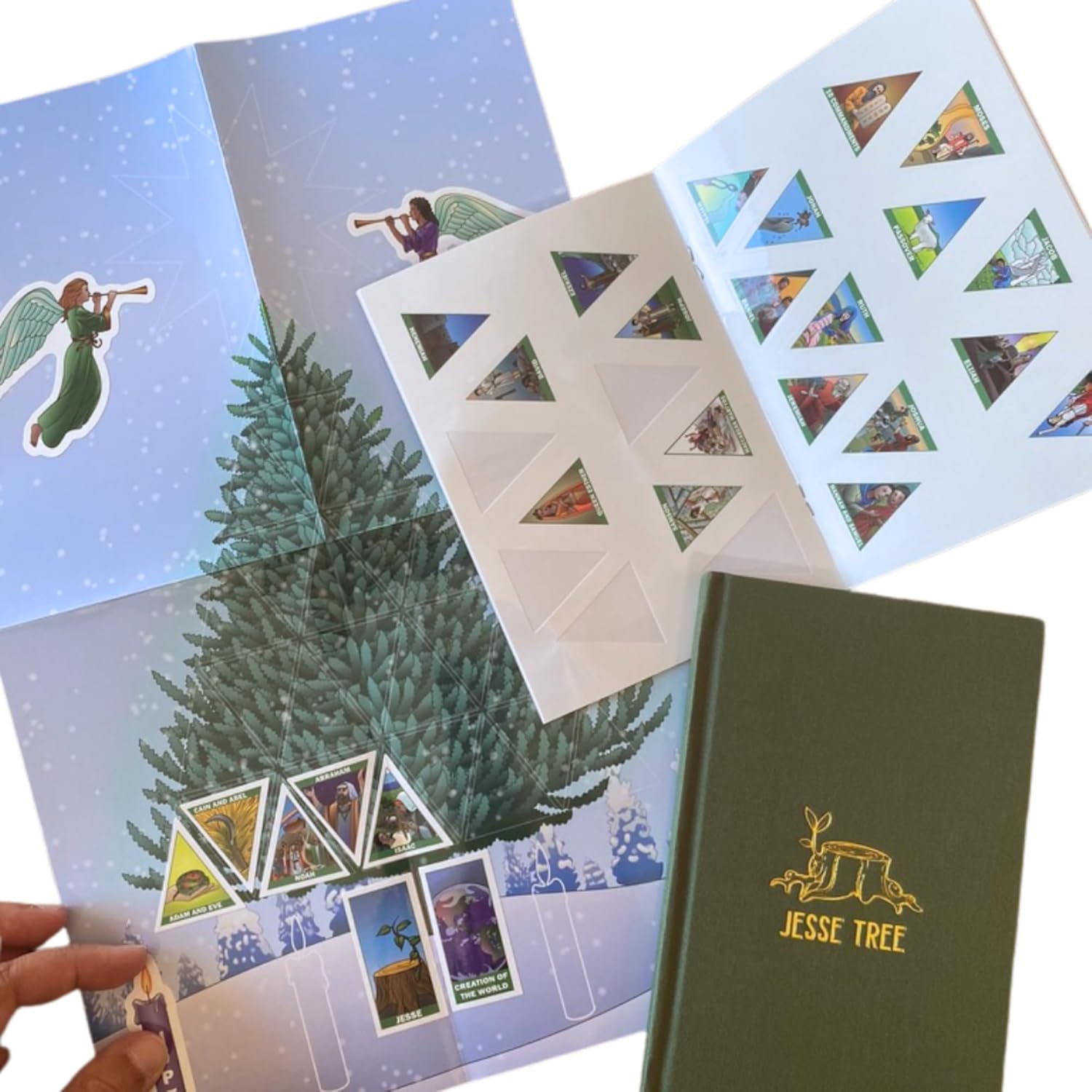 Catholic Sprouts - The Jesse Tree Advent Devotional for Families - Bible Study for Advent, Includes Poster and Reusable Sticker Set, Catholic Families, Christmas Preparation
