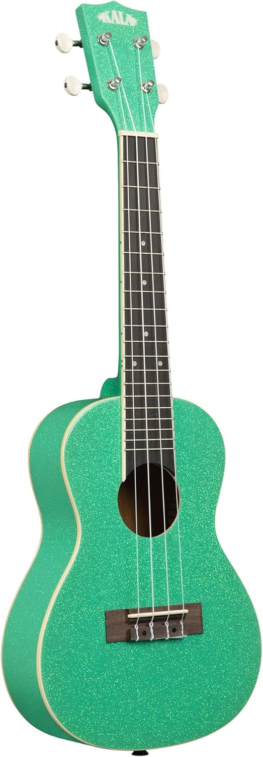 Kala Sparkle Collection, 4-String Ukulele, Right, Green, Concert (KA-SPRK