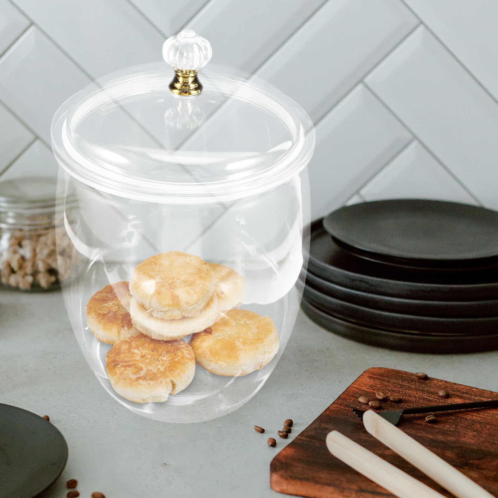 Baluue Barattolo Ermetico in Plastica Trasparente 3, 8 per Dolci e Biscotti