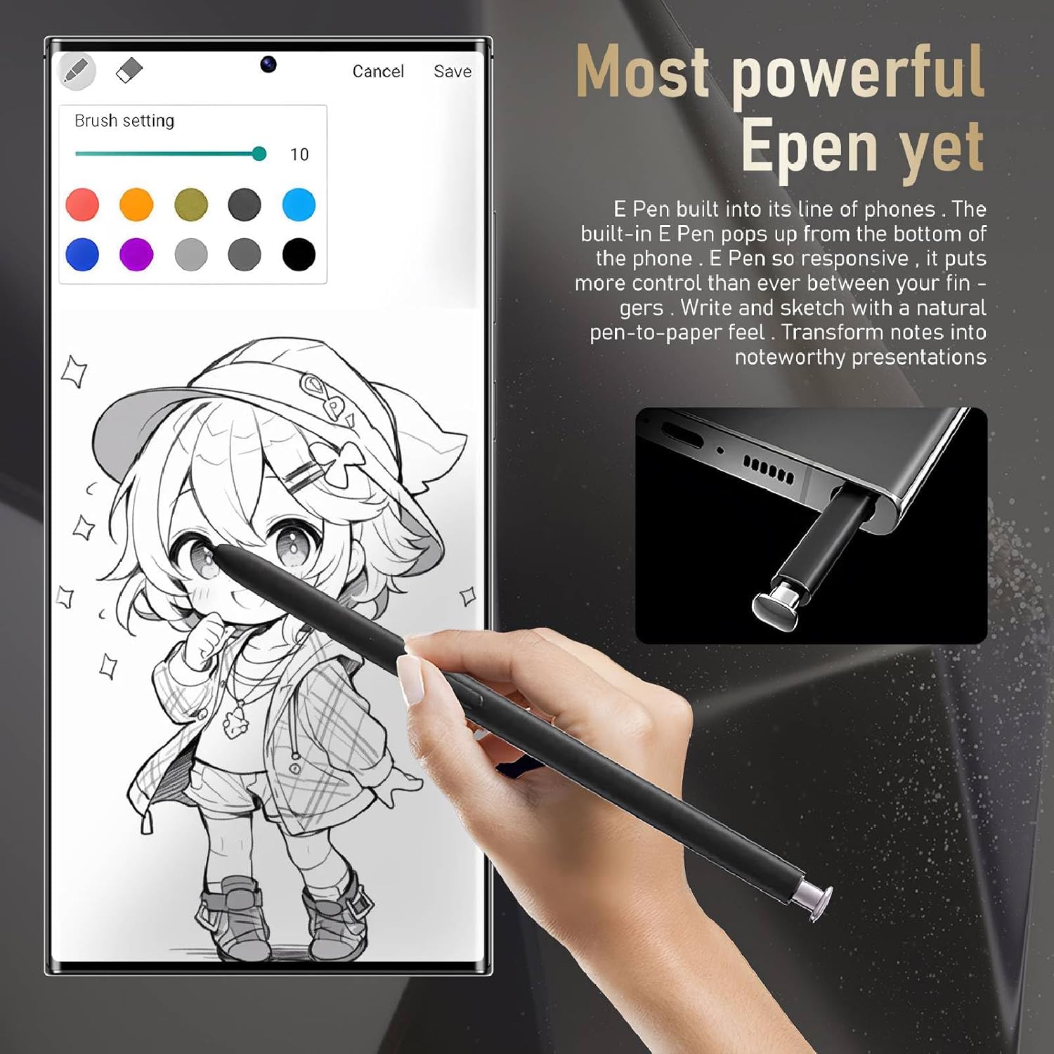 C25 Ultra Unlocked Cell Phones,8GB+256GB Smartphone,Unlocked Android 14 Phone,108MP Camera,6800mAh Long Battery Life,Built-in Pen,Dual SIM,Face ID 5G Phone.(Black)