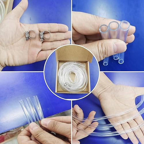 Clear Tubing Assortment, 2mm 3mm 4mm 5mm ID, 12 Meters Lengh In All, 1mm Thickness, Flexible Plastic Tube Hose Set For Home Repair Water Oil Transfer Aquarium, BPA Free and non-toxic(id: 6mm- 7mm- 8mm (9m))
