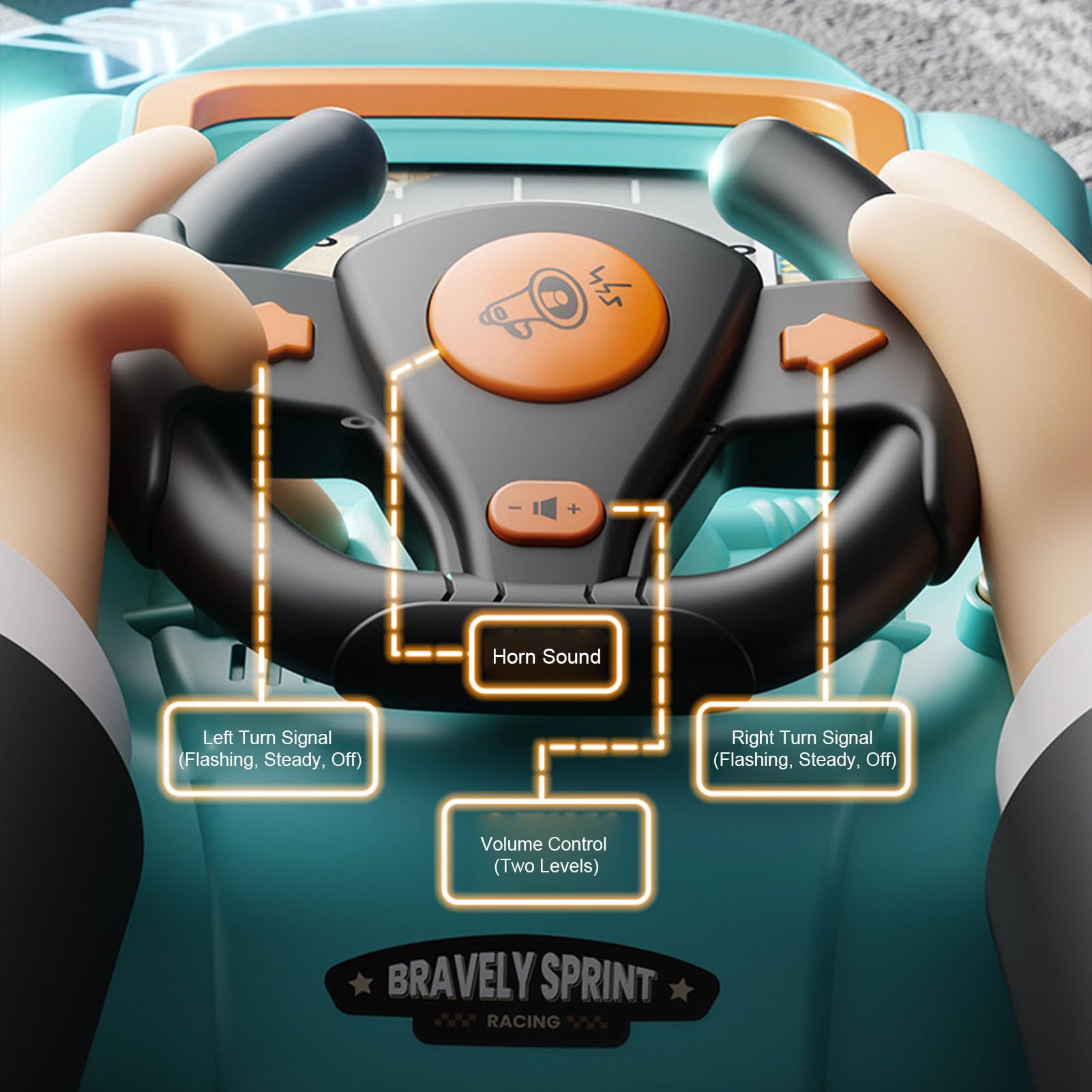 Cryfokt Symulowana Gra Wyścigowa z Autentycznym Sterowaniem i Rozwiązywaniem łamigłówek Zabawka na kierownicę Samochodu Wyścigowego dla Dzieci Racing Passion Spark, Bezpieczna Konstrukcja z Tworzywa