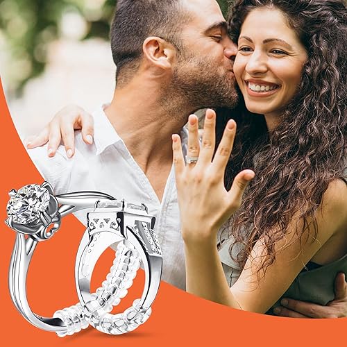 Miniatura 5 de Anpro Ajustadores de tamaño de anillo para anillos sueltos, paquete de 15 unidades, múltiples estilos, protectores espaciadores invisibles