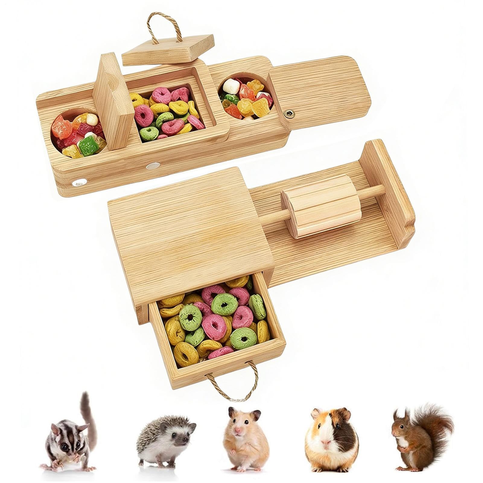 Generisch Hamster Enrichment Toys – Wooden Interactive Foraging Toy for Pet | Small Pet Puzzle Game | for Guinea Hog Hamster Ferret Bunny Chinchilla Hedgehog Gerbil