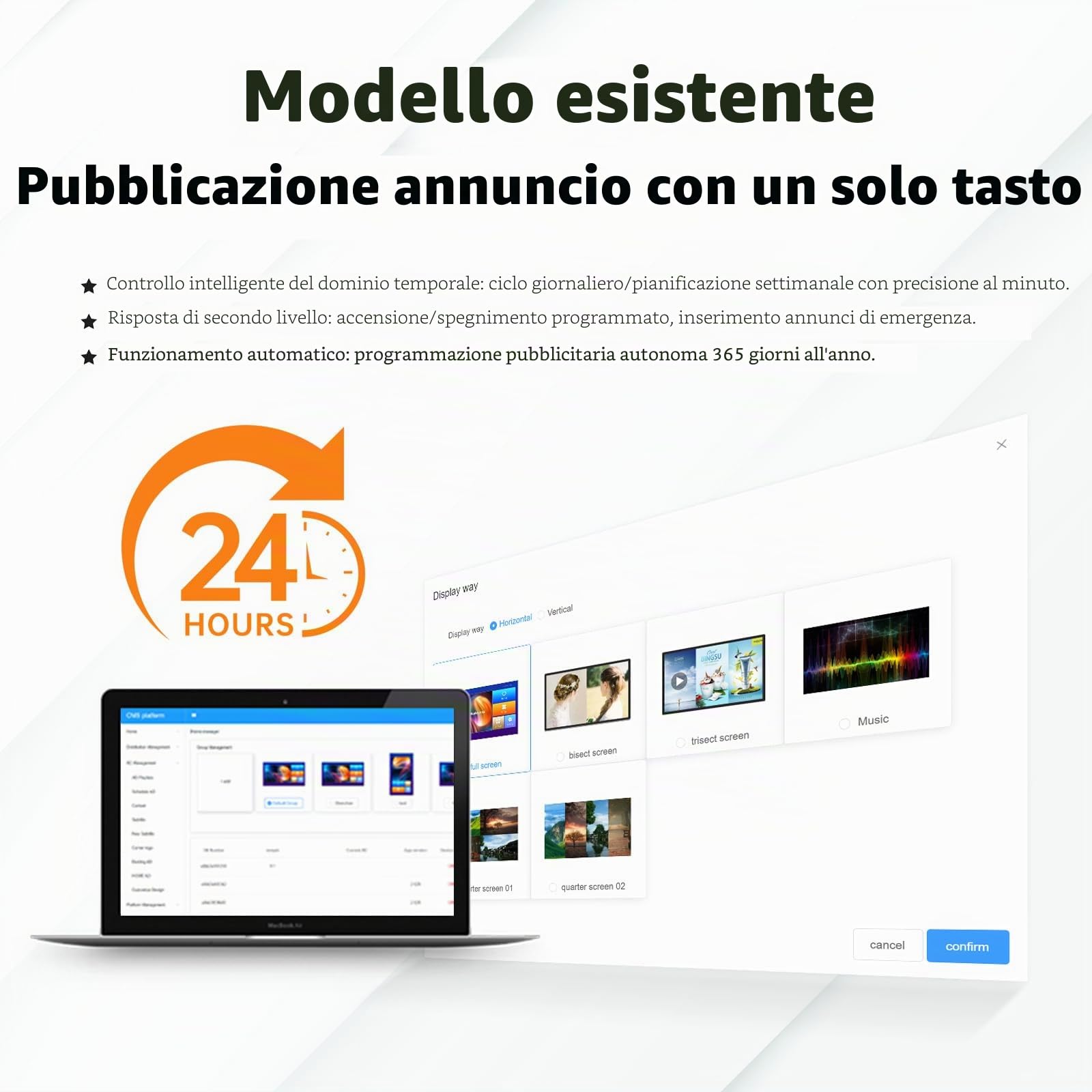 Digital Signage Media Player Box Free Cloud CMS System Trasforma il tuo TV in display pubblicitario... (YM05/1+8G)