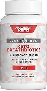 Keto Breath Probiotics | Chewable Oral Probiotics for Keto Breath | Sugar Free, Halitosis, Teeth, and Gum Health, Breathbiotics, Oral Probiotic, Blis K12, Mint Flavored, 1 Pack (30ct)