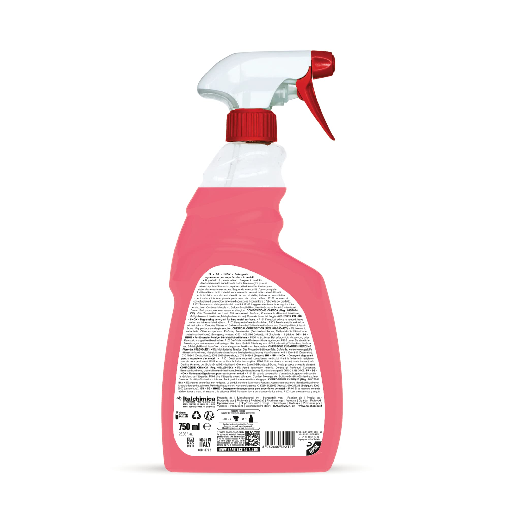 Sanitec Sgrassacciaio Detergente Specifico Spray 750 ml
