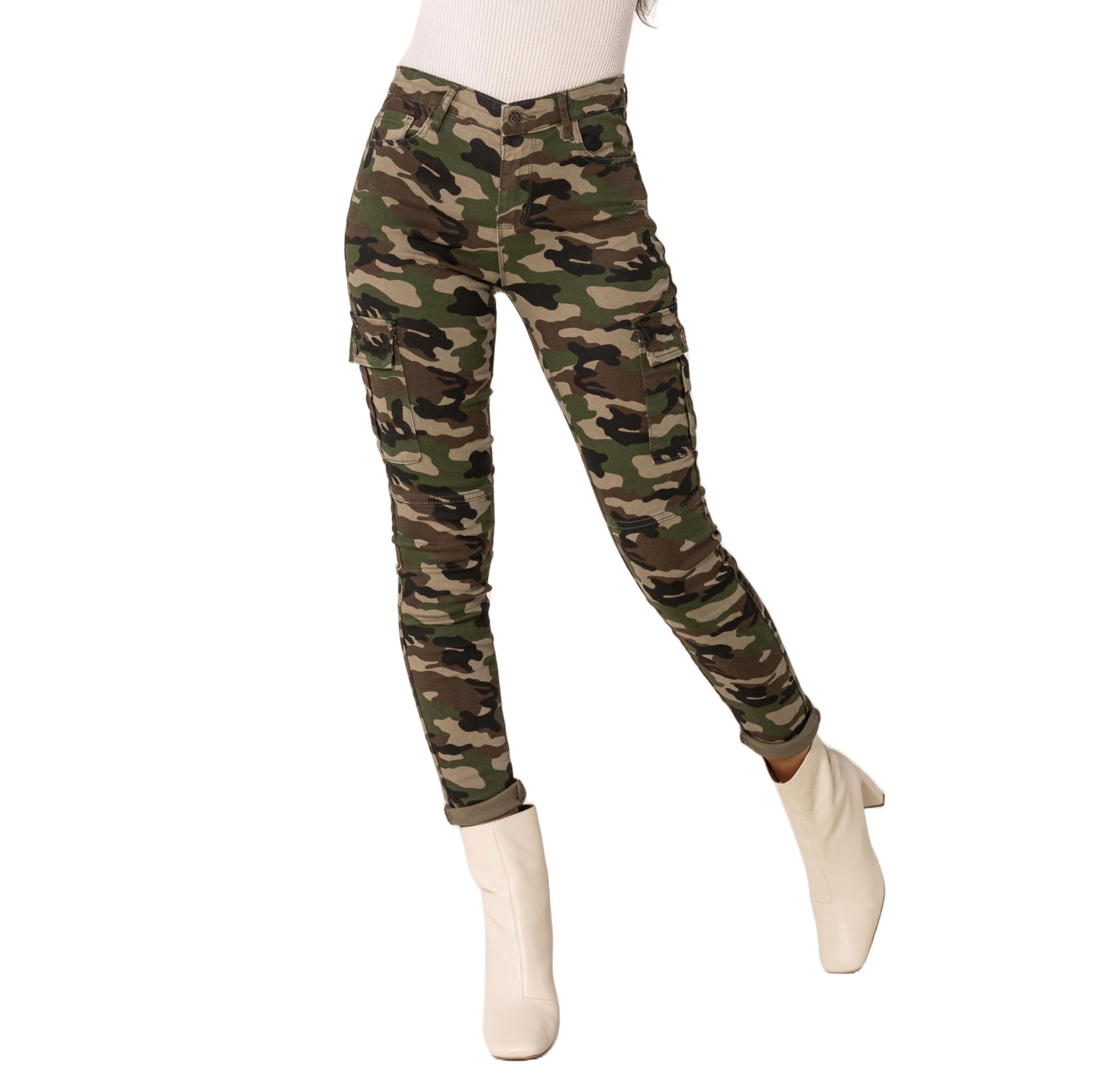 Nina Carter S353 - Pantalones cargo para mujer, corte ajustado, estilo cargo