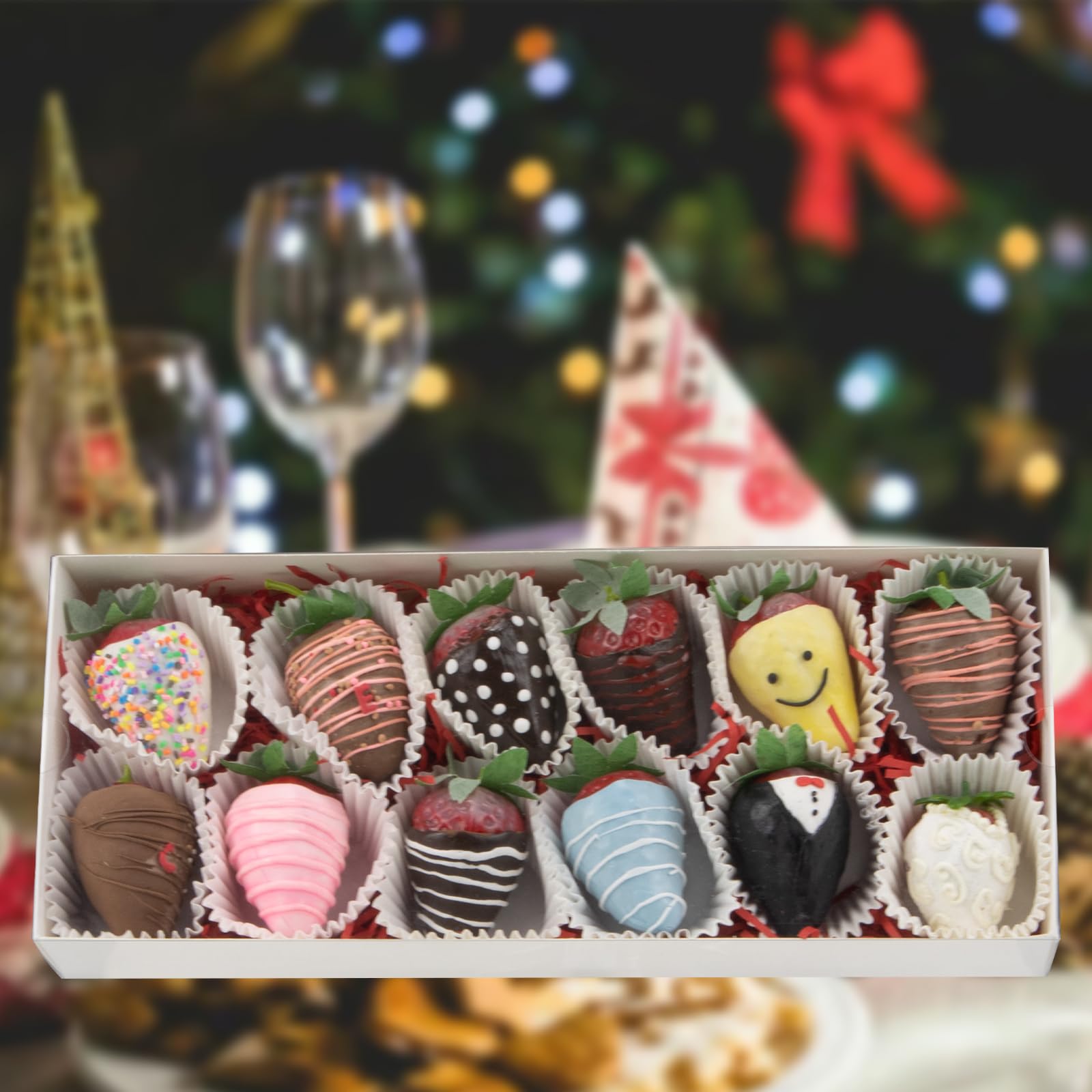 TEMLQPACK Paquete de 50 cajas transparentes de fresas cubiertas de chocolate de 12 x 4.8 x 2 pulgadas, para 12 cajas de charcutería, cajas de galletas, cajas de panadería con ventana, cajas de