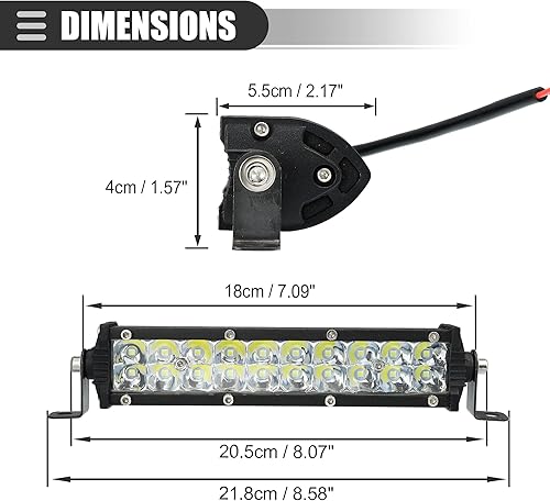 Miniatura 4 de Motoforti Barra de luz LED universal, combo de luces antiniebla de trabajo para conducción, parachoques de bastidor de automóvil, para camionetas