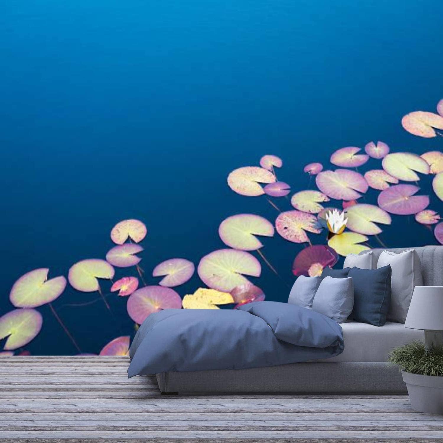Papier peint 3D plantes fleurs autocollant pour relooking mural maison