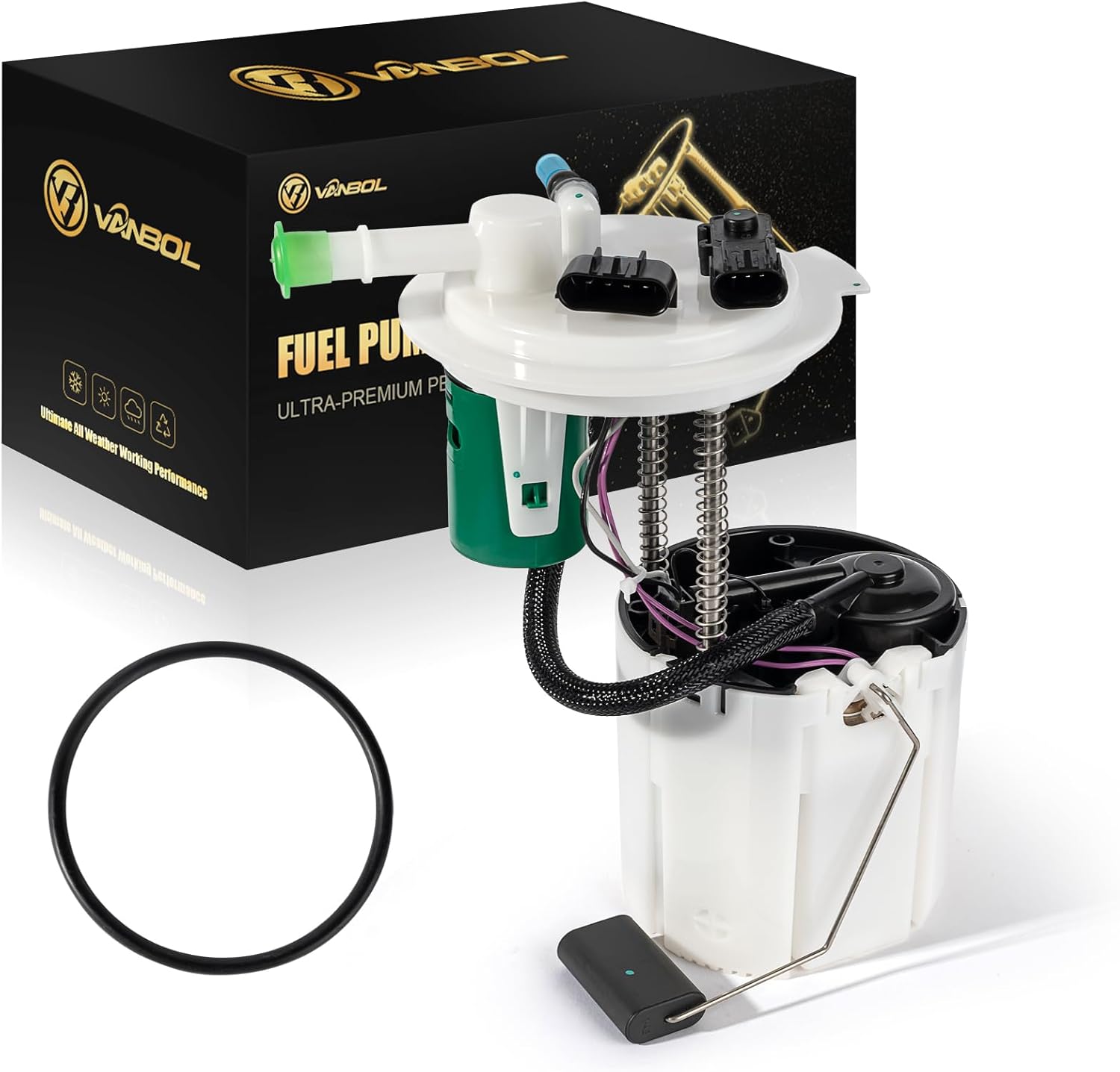 Electric Fuel Pump Assembly Compatible with 2009-2017 Buick Enclave Chevy Traverse GMC Acadia Limited Saturn Outlook V6 3.6L Replace E3790M VANBOL0065A with Pressure Sensor (Premium Version)