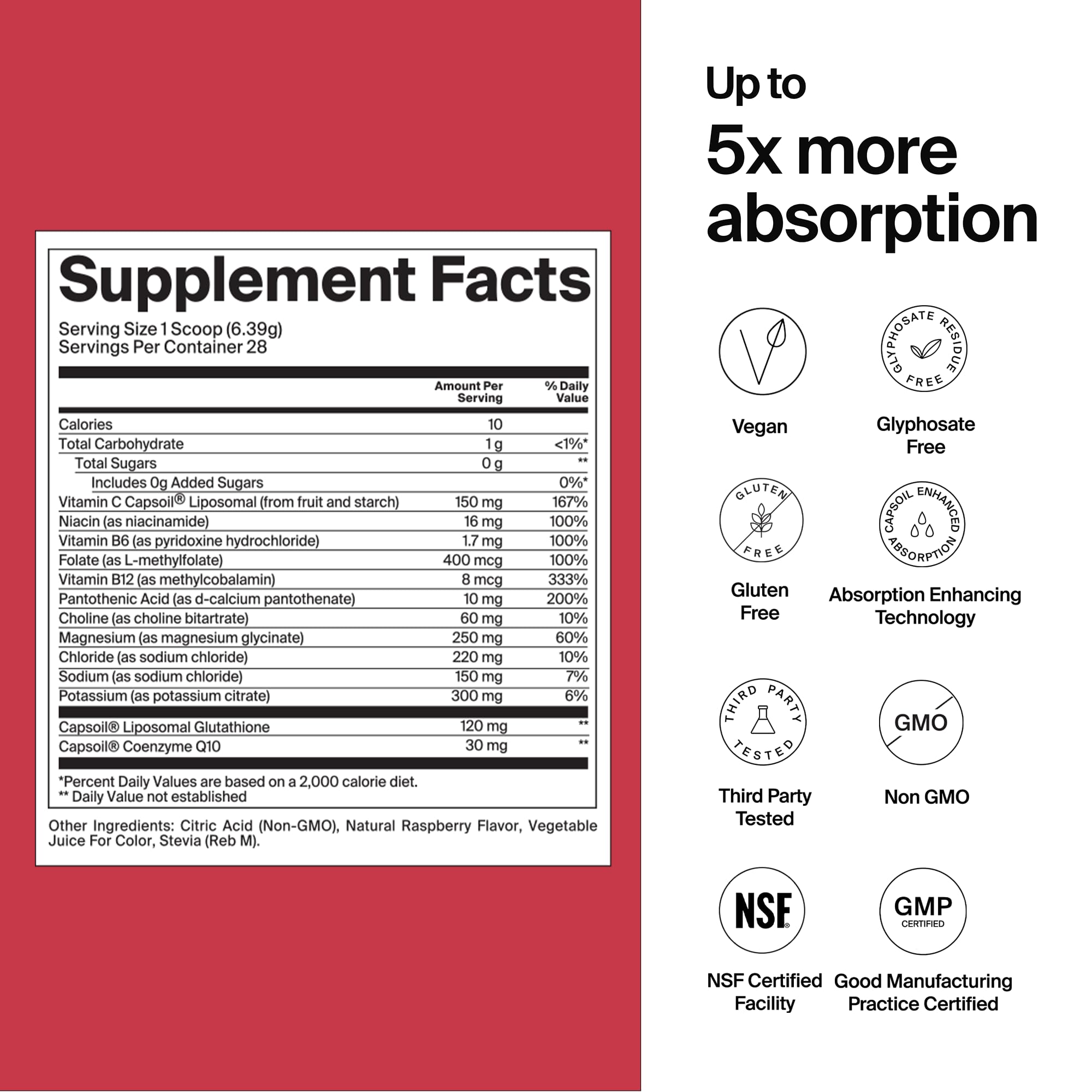 The Absorption Company Electrolyte Powder, Restore Raspberry Lemonade — Amazon image 2