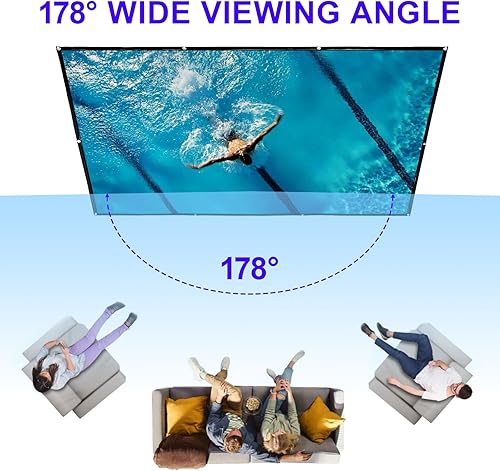Miniatura 6 de LIHONG Pantalla de proyector 4K, 169 HD plegable, portátil, de doble cara, pantallas de proyección antiarrugas para uso en interiores y exteriores,