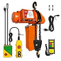 Vista 9 de Polipasto eléctrico de cadena de 1100 libras, cabrestante de 120 V con control remoto con cable de 5 pies, grúa aérea monofásica para garaje, polea