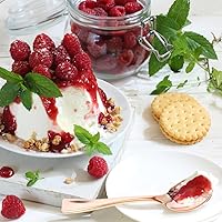 Vista 7 de YARNOW Mini cucharas desechables de oro rosa, 24 cucharas pequeñas de plástico para postre para tartas, tarros de helado, fiestas y uso diario, 3.85