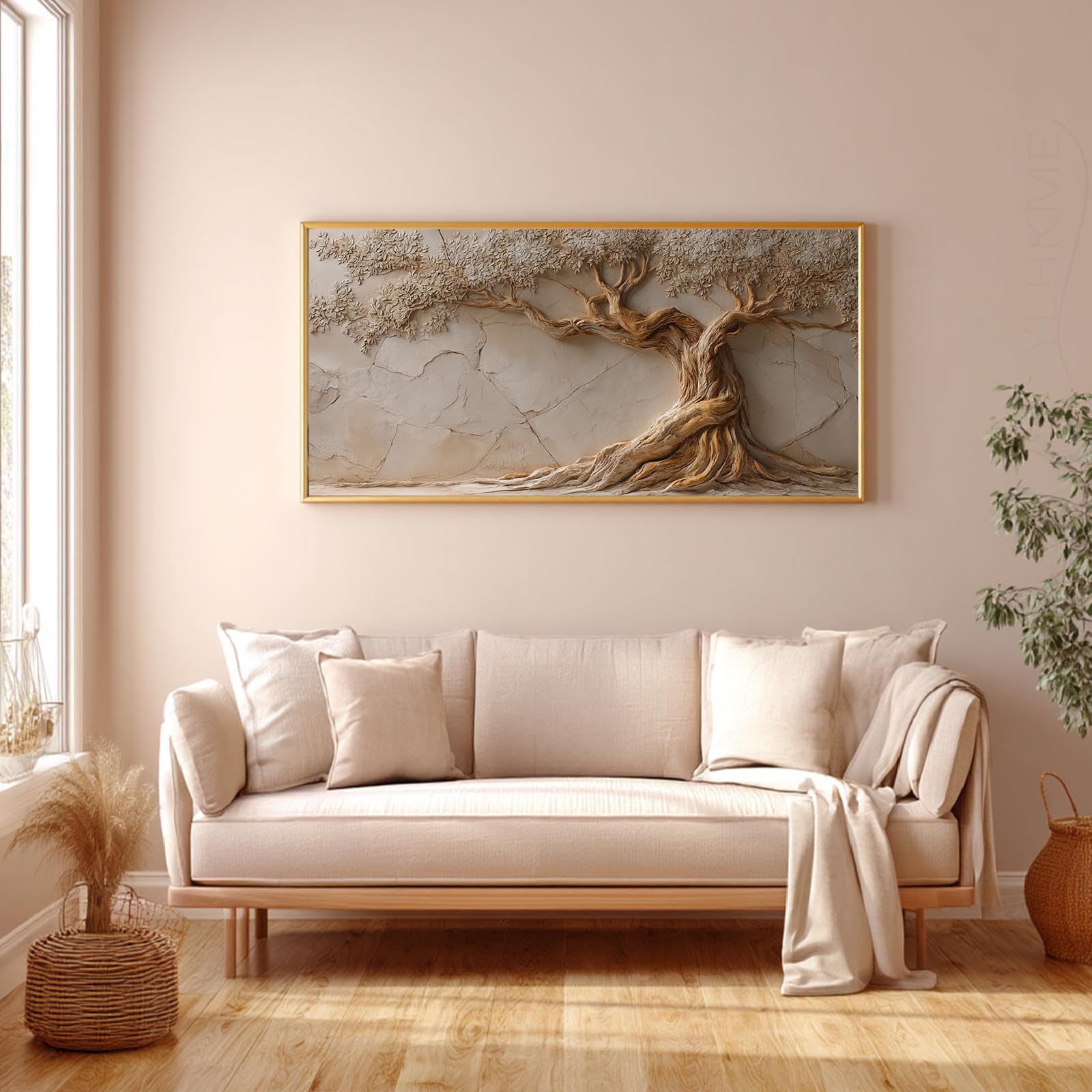 Bilder Auf Leinwand, Abstrakt Lebensbaum Modern (80X160CM,C-Ungerahmt) | Leinwandbilder Kunstdruck Wandbilder Für Wohnzimmer Schlafzimmer Wohnkultur Deko