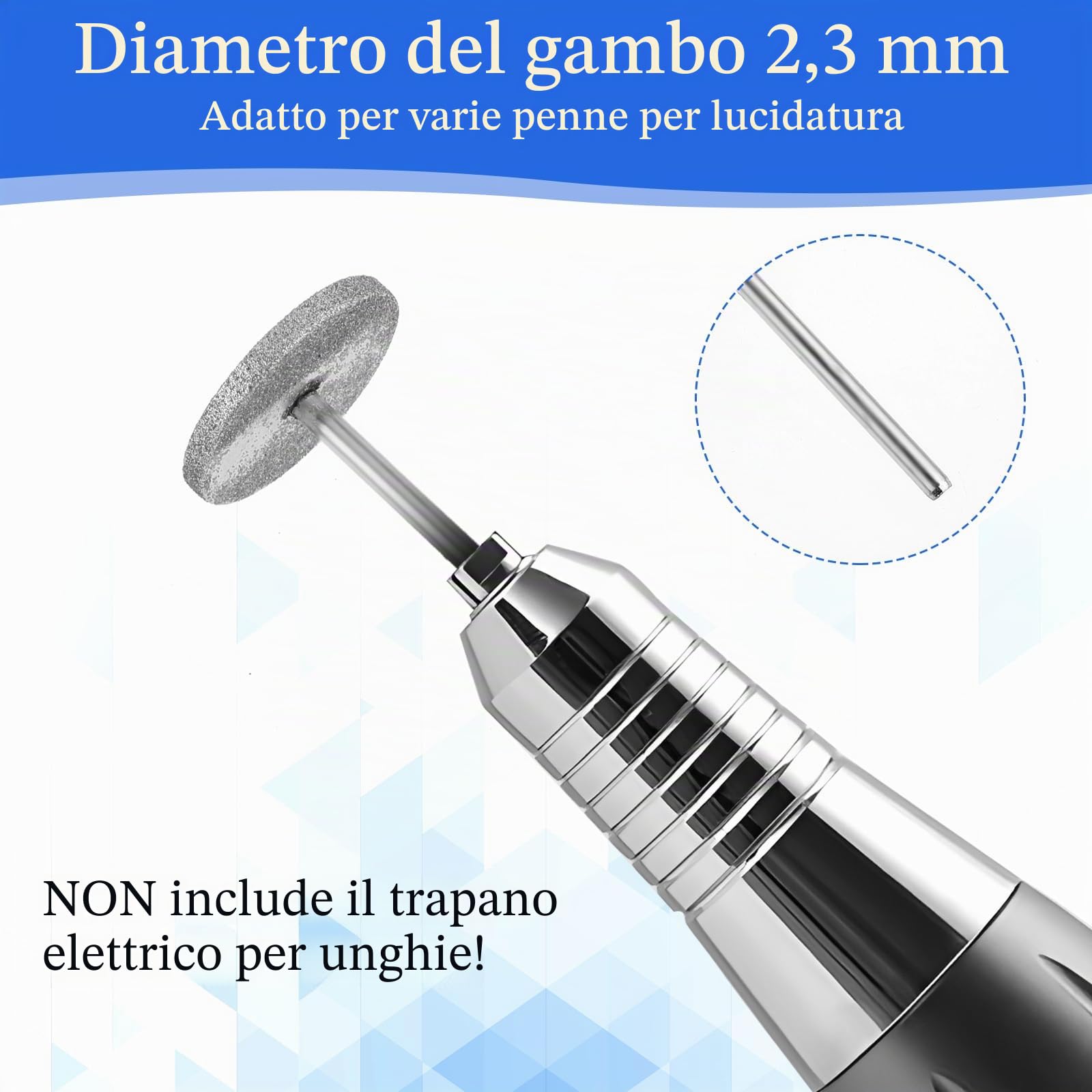 JIEYAO Punte per fresa per unghie, 2 pezzi, disco abrasivo per manicure con 4 levigatrice per piedi da 20 mm, carta vetrata professionale, per pedicure in gel acrilico (#107)
