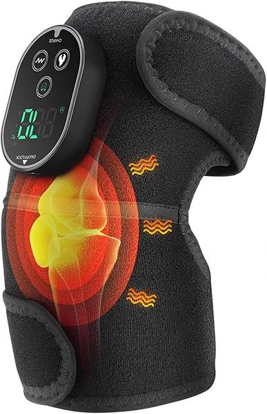 Cordless Knee Heating Pad for Pain Relief & Arthritis, Heated Knee Massager Brace Wrap 6 Heating Levels, 3 Vibration and Timing Modes, 3 in 1 Heating Pads for Shoulder Elbow Women Men