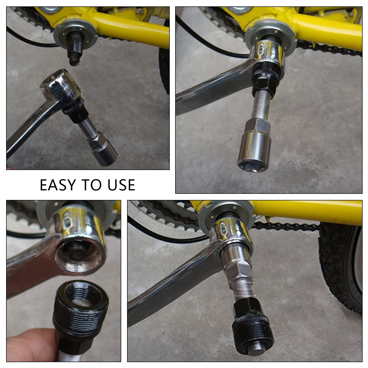 Lcyen Crank Removal Tool Set - Bike Crank Removal Tool With Crank Puller And Bottom Bracket Tool - Crank Puller Tool Kit With 16mm Spanner Wrench And - View #6