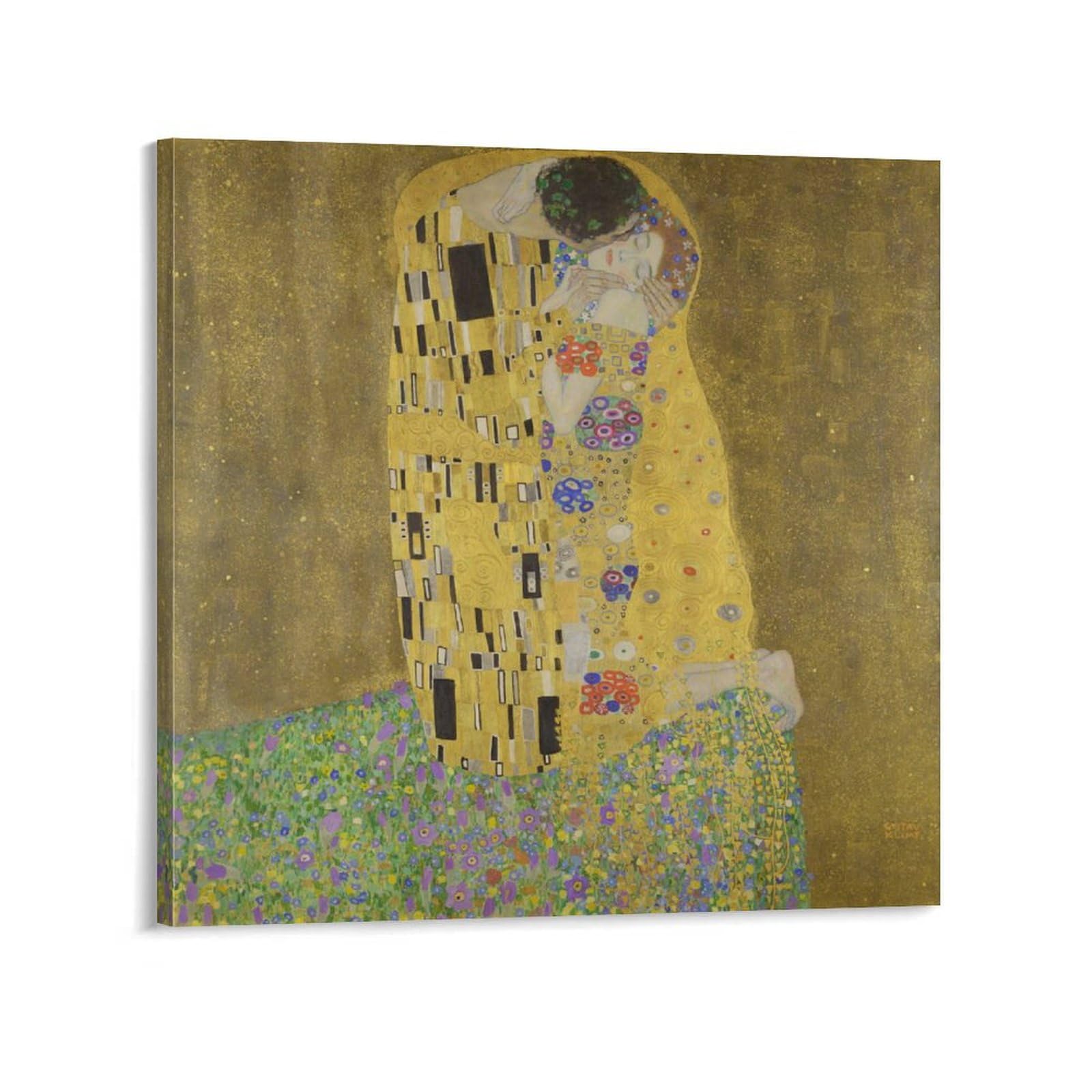 グスタフ・クリムト「接吻の抱擁」キャンバス絵画、寝室やリビング