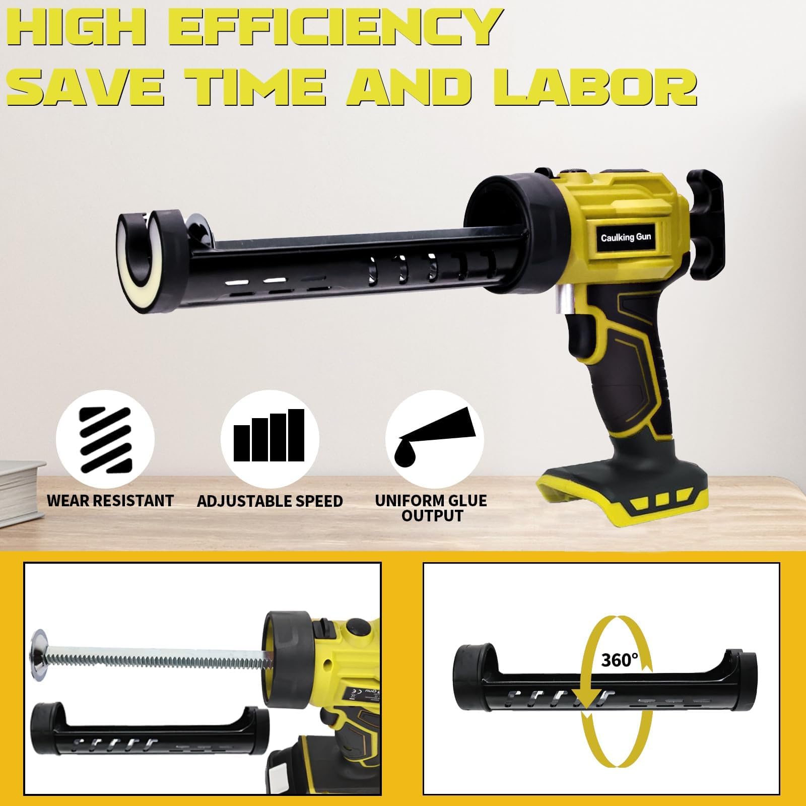 Pistolet à Calfeutrer Sans Fil AVHRIT 18-21V – Rouge/Noir – Compatible Dewalt (neuf, Boîte Ouverte)