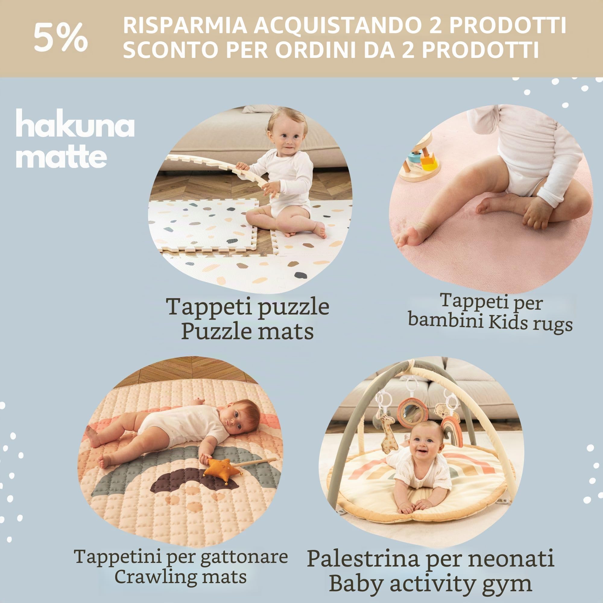 Tappeto puzzle elegante Hygge Beige 1,7 x 1,2 m - 16 lastre XL morbide, spessi, inodore, facile da pulire, confezione senza plastica