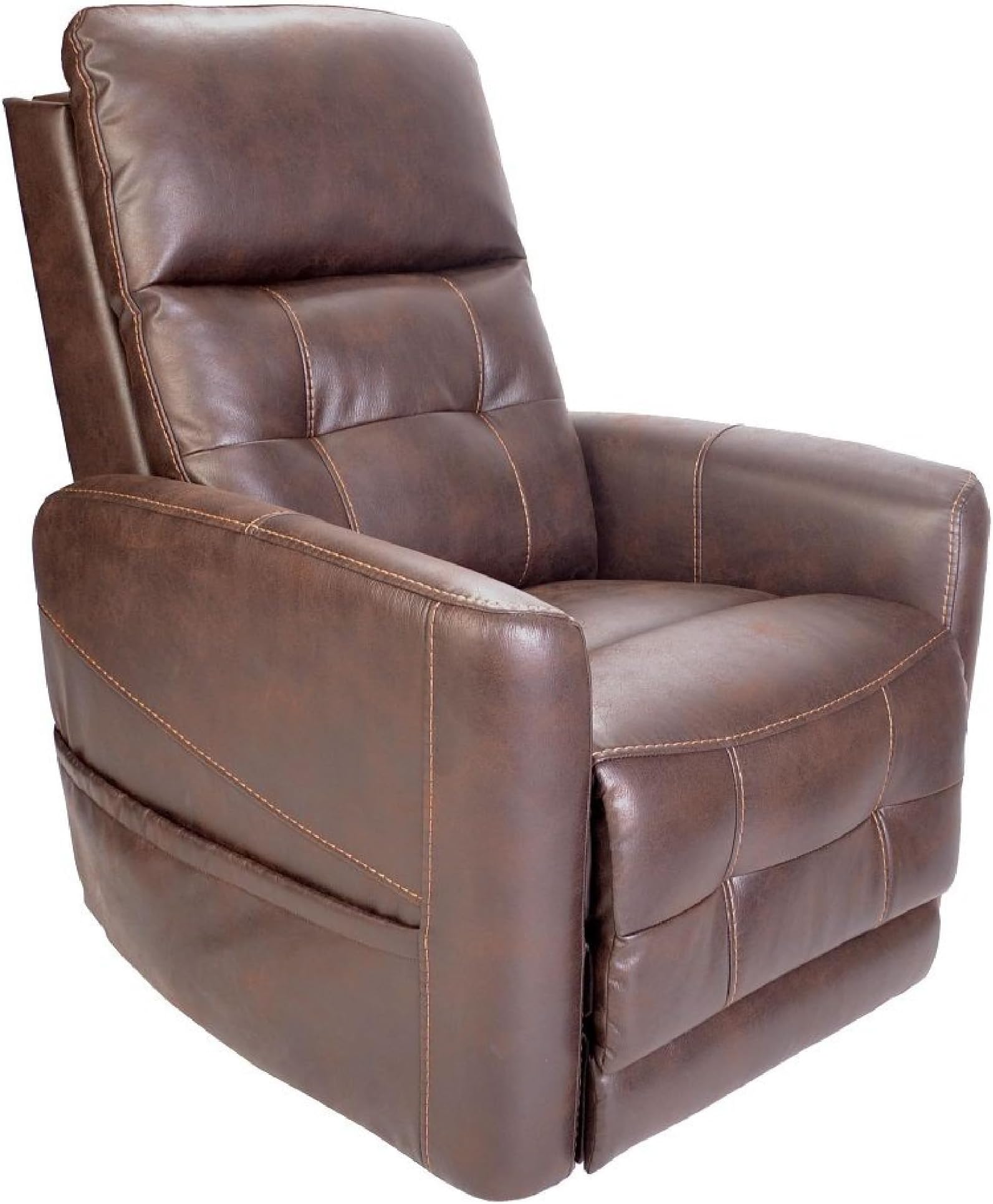 Fenetic Westminster Leather Riser and Recliner mobility chair - Powered headrest and lumbar support + USB Charging (Brown)