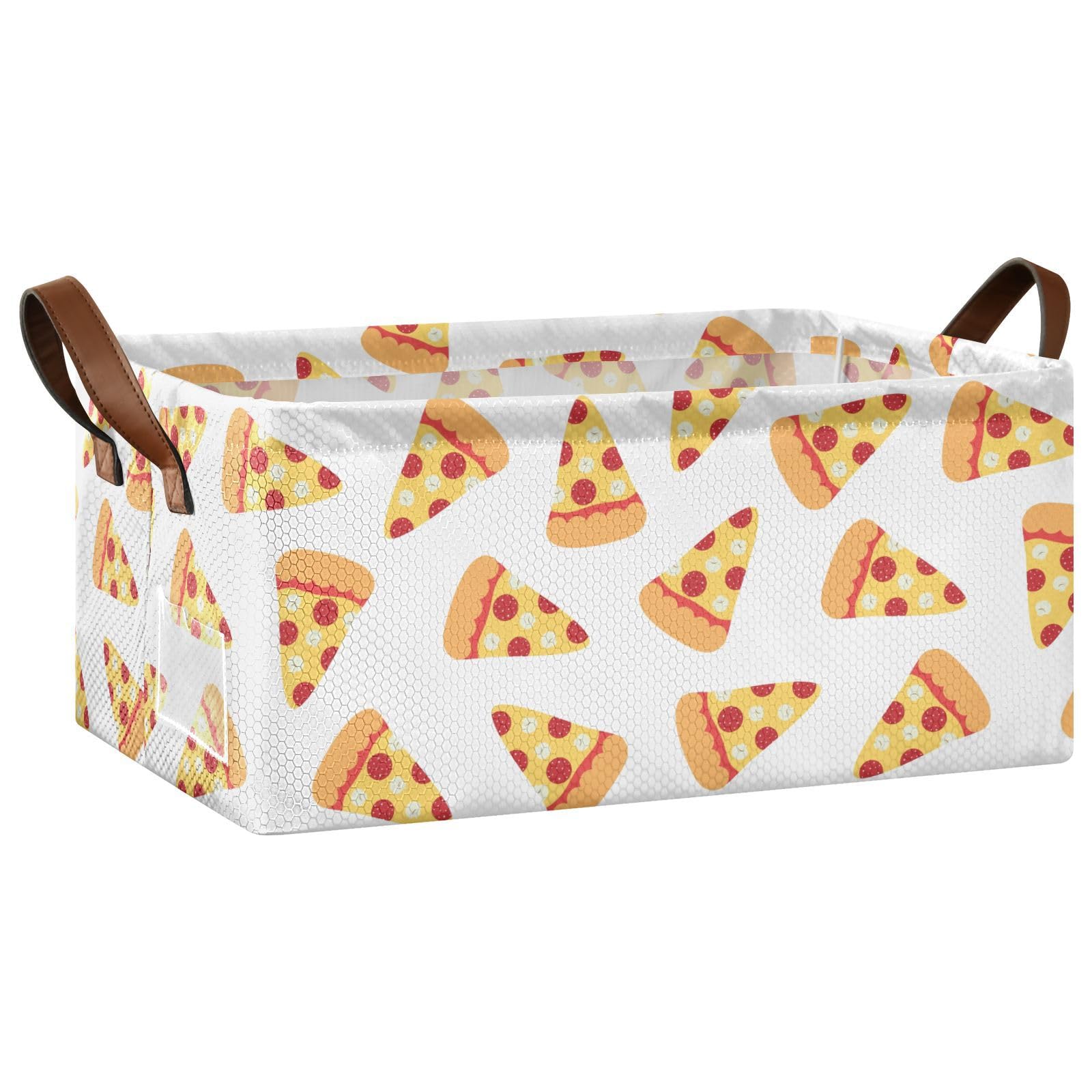 susiyo Pizza Slices Storage Bin Fabric Storage Basket for Organizing Shelves Closets Collapsible Storage Basket Organizing Basket Bin Decorative