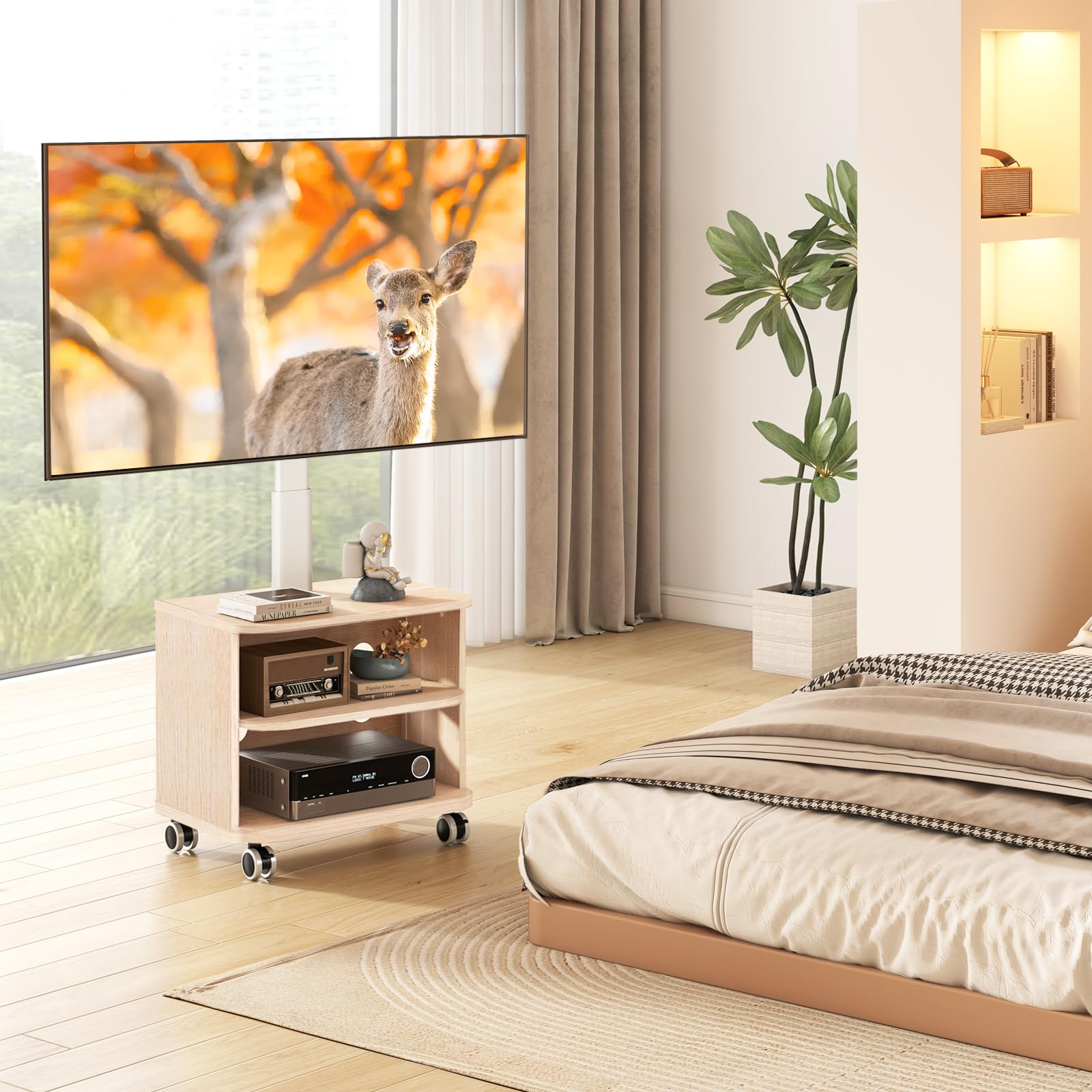 369　Rfiver壁よせテレビスタンド　32～65インチ対応　耐荷重40㎏ Amazon｜Rfiver テレビスタンド キャスター付き テレビボード 32-65型