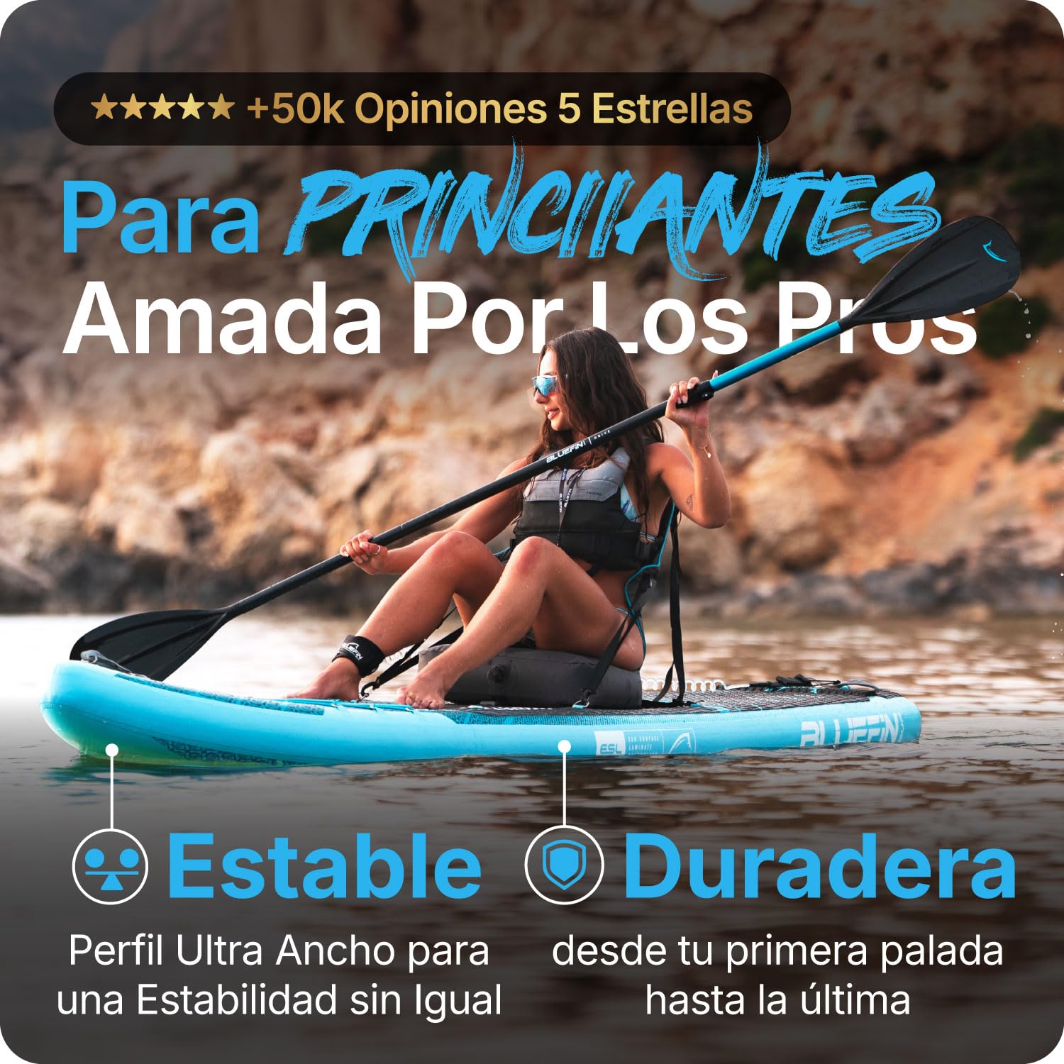 Bluefin Cruise 10'8 - Tabla de Paddle Hinchable | Paquete y Accesorios Premium Sup | Almohadilla Antideslizante y Ligera | Tabla de Remo de Surf Todoterreno de 6 Pulgadas de Grosor | Tabla de pie
