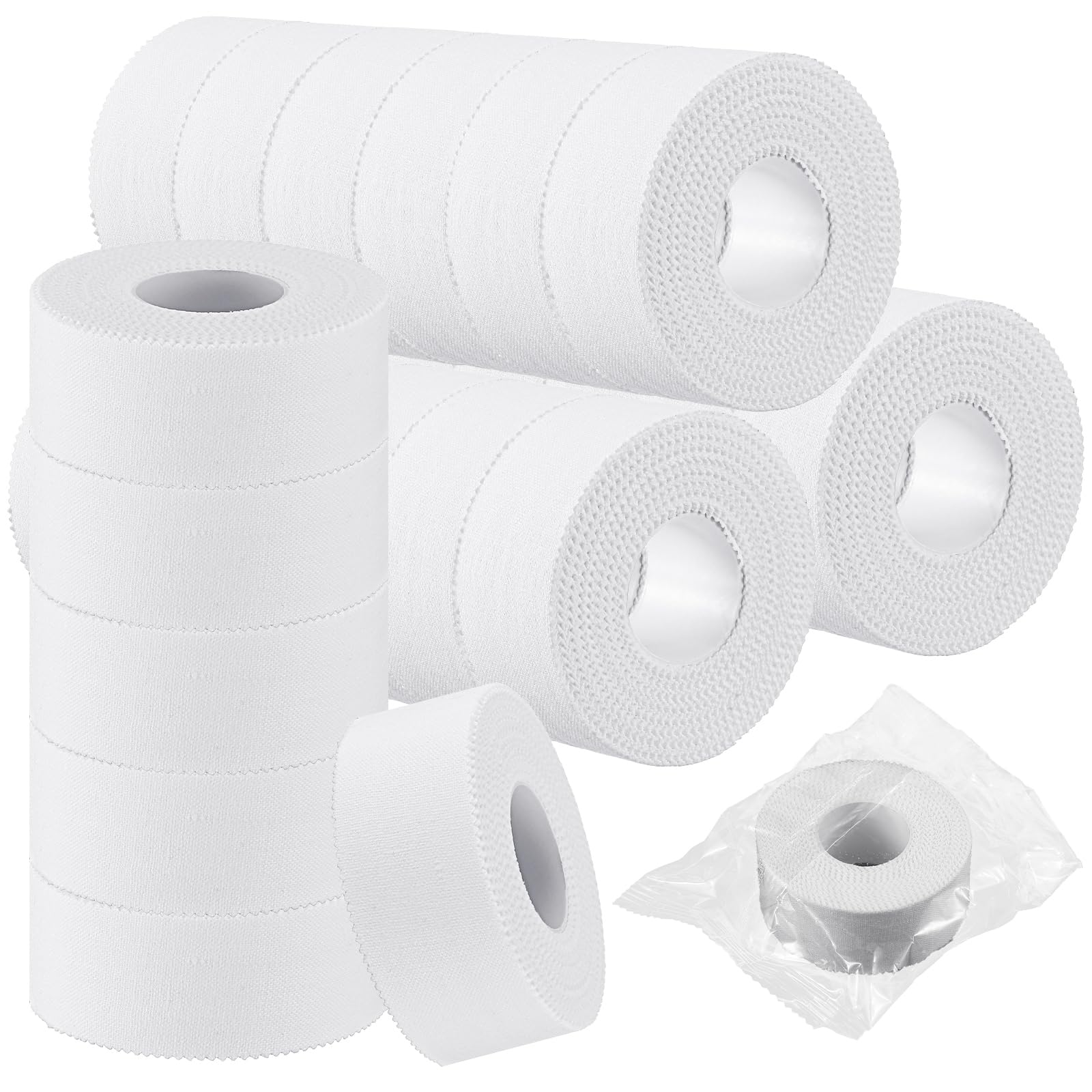 24 Pack Athletic Porous Tape 1 Wide x 10 Yards Standard Porous Medical Adhesive White Athletic Sports Wrist