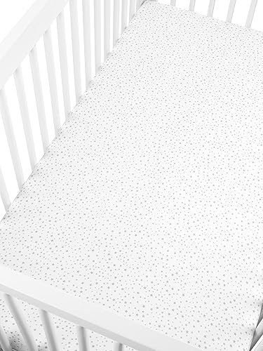 Miniatura 2 de Simple Joys by Carter's Paquete de 2 sábanas de algodón para cuna, estrellas blancas, talla única