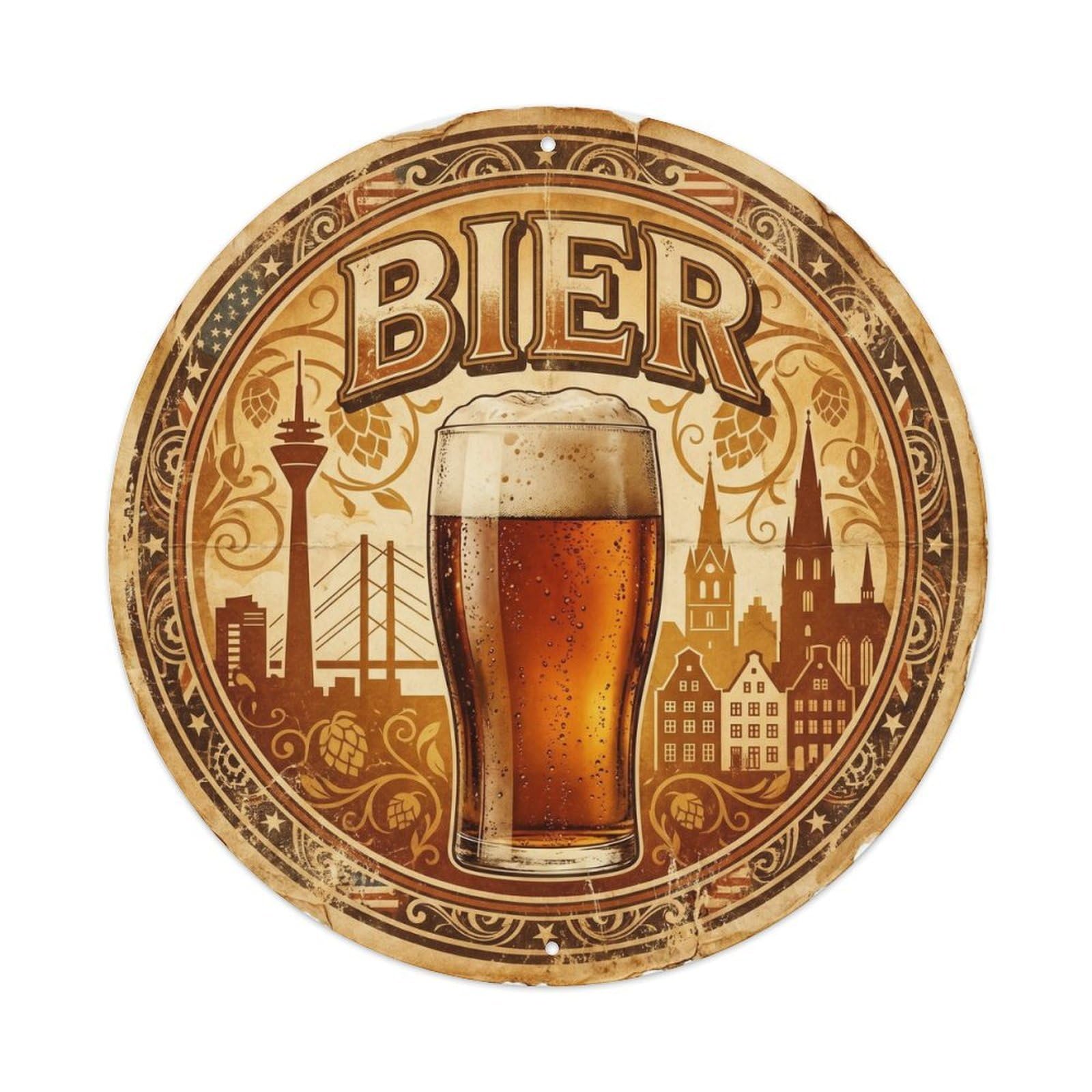 European Craft Beer Lager Mug Pub Brewery Classic Cafe Metal Tin Sign