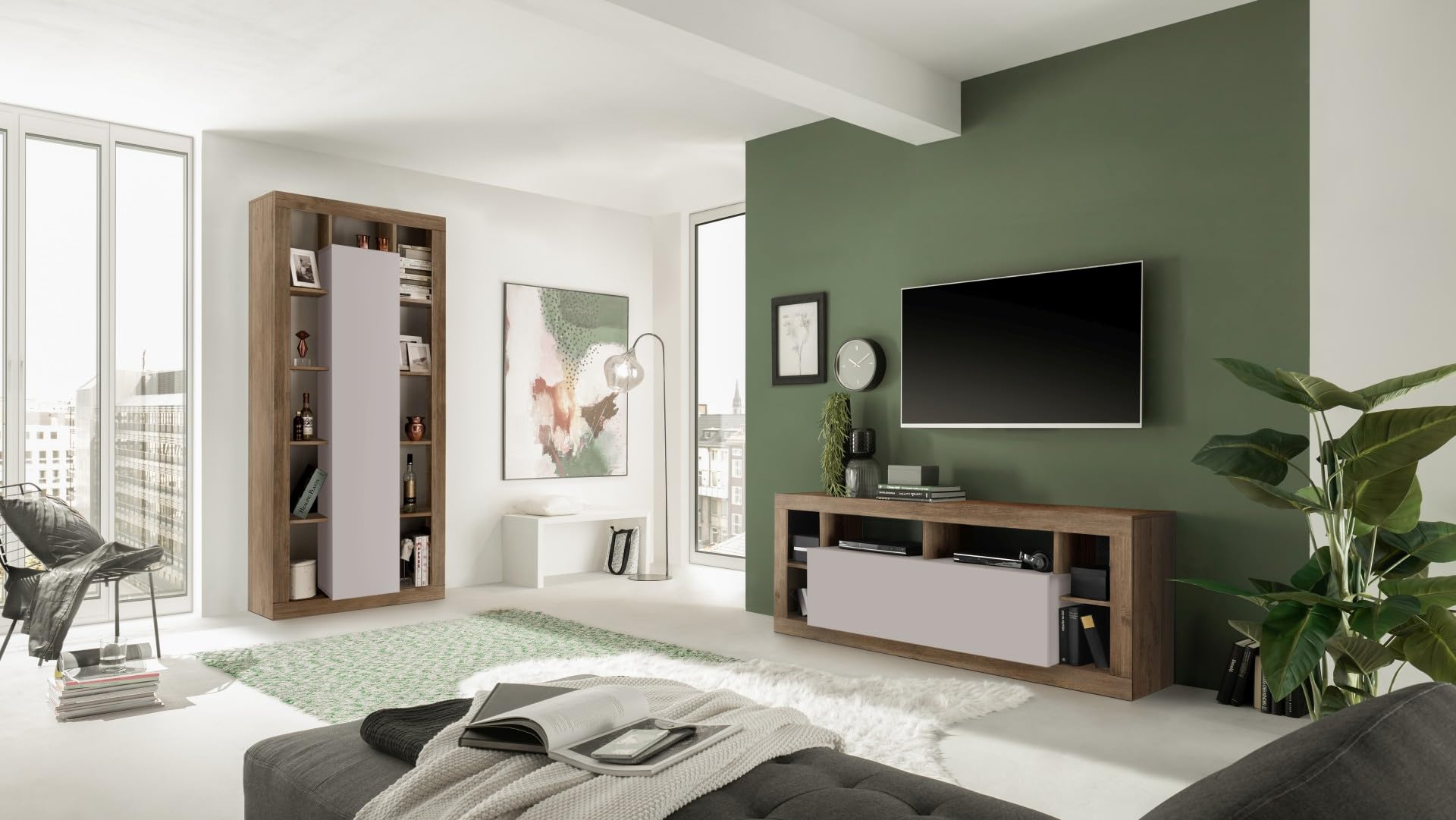 Web Convenienza Madia con 2 Ante e 3 Cassetti - Made in Italy - Credenza Contenitore Collezione Rimini per Soggiorno, Cucina, Ingresso e Sala da Pranzo Mobile Design moderno - Mercure/Cashmere