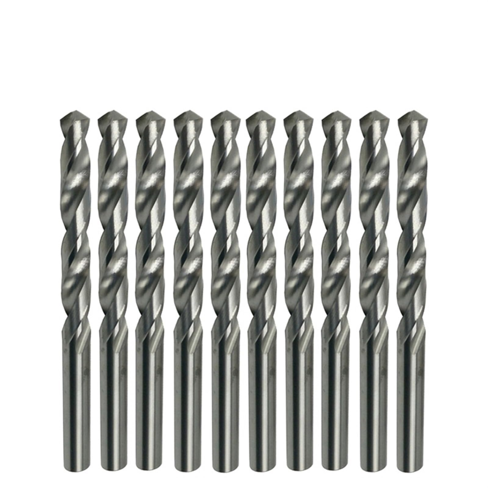 10Pcs 1mm-4.5mmx60mm Solid Carbide Drill Bits Set, Bright Round Shank, Spiral Flute Twist Drill Bit for Metal(1.5mm 10pc)