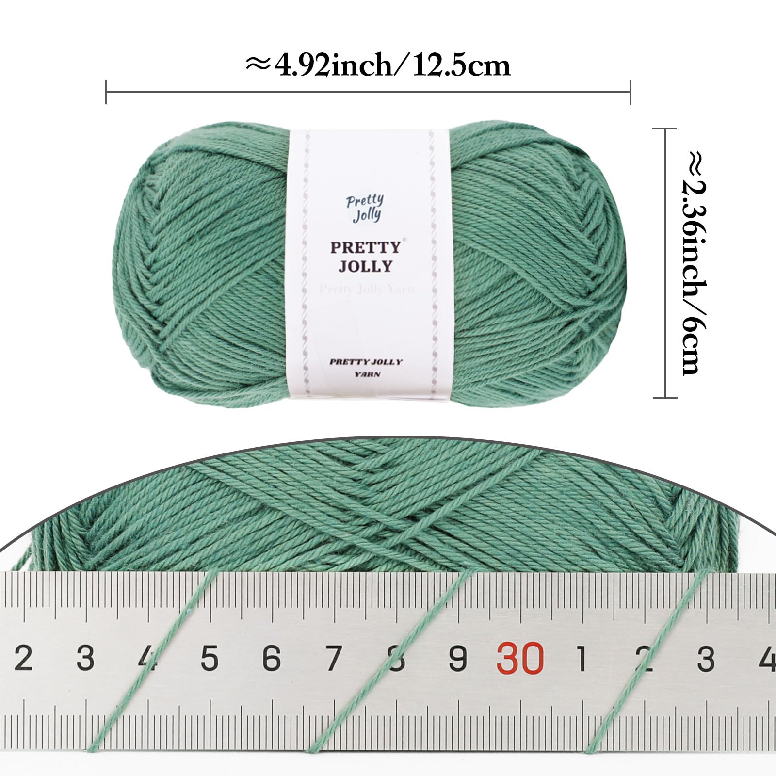 Pretty Jolly 4 Skeins Soft Baby Yarn, 100% Cotton, Crochet & Knitting, 4 Ply, Fingering Weight - Image 2
