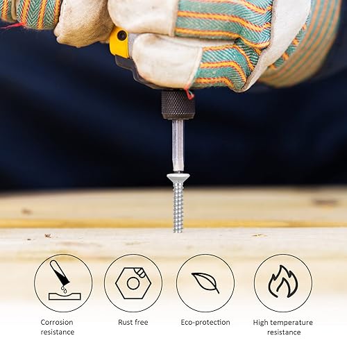 Miniatura 7 de White Head - 100 tornillos de madera Phillips de acero inoxidable #8 x 2 pulgadas, acero inoxidable 18-8 A2 (304), kit de tornillos para el hogar