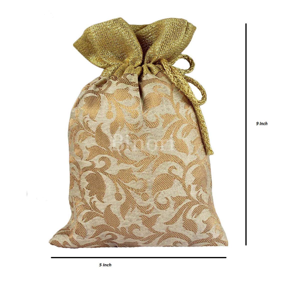Indian Collectible, bolsa de seda estilo Rajasthani Royal Clutch Batwa Bag Wristlets Ethnic Potli Moibile Potli Regalo de devolución potli potli potli para frutas secas/shagun (paquete de 5) por