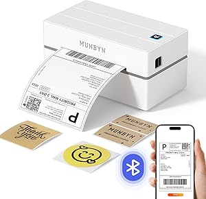 MUNBYN Shipping Label Printer Bluetooth, Thermal Label Printer 4x6, Compatible with Etsy, Shopify, eBay, Amazon