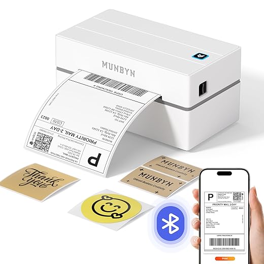 Imprimante d'étiquettes d'expédition Bluetooth Munbyn