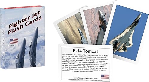 Tarjetas Flash Fighter Jet - Tarjetas didácticas de avión para pilotos, entusiastas de la historia militar y la aviación y niños